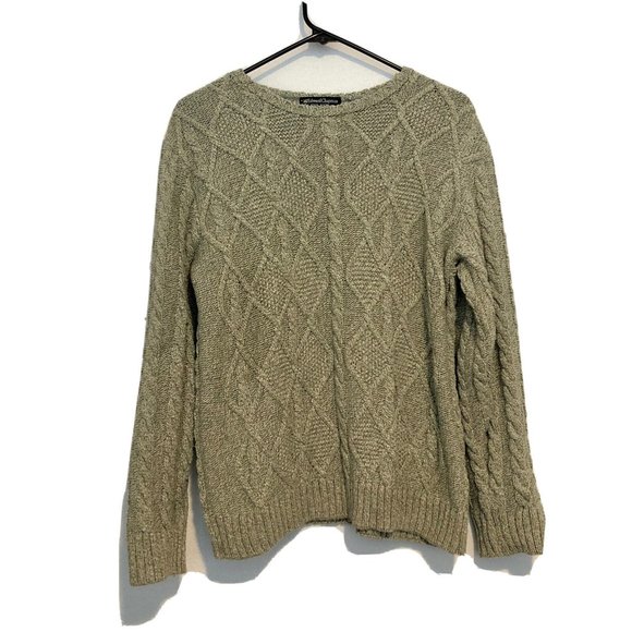 Edward Chapman Ladies Shops Canadian Brand Chunky Green Knit Sweater Women Large - Picture 1 of 16